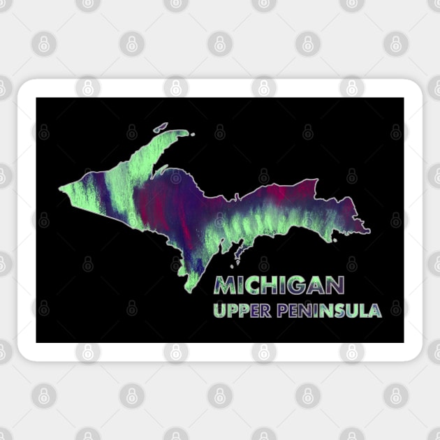 Michigan - UP - Northern Lights Sticker by Anastasiya Malakhova